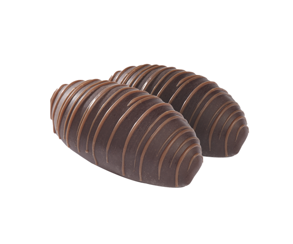 Rich chocolate-coated date filled with crunchy almonds, a perfect balance of sweetness and texture