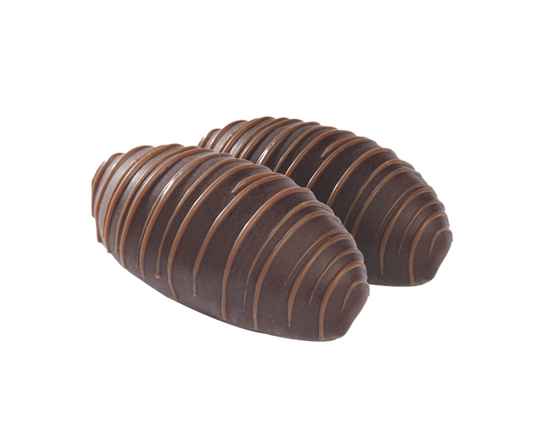 Rich chocolate-coated date filled with crunchy almonds, a perfect balance of sweetness and texture