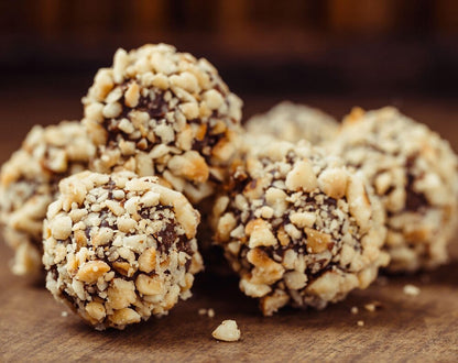 Almond Truffles with Hazelnut Coating